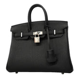 【6fe6969-g】エルメス ハンドバッグ バーキン25 トゴ ブラック シルバー金具 G刻印【中古】レディース