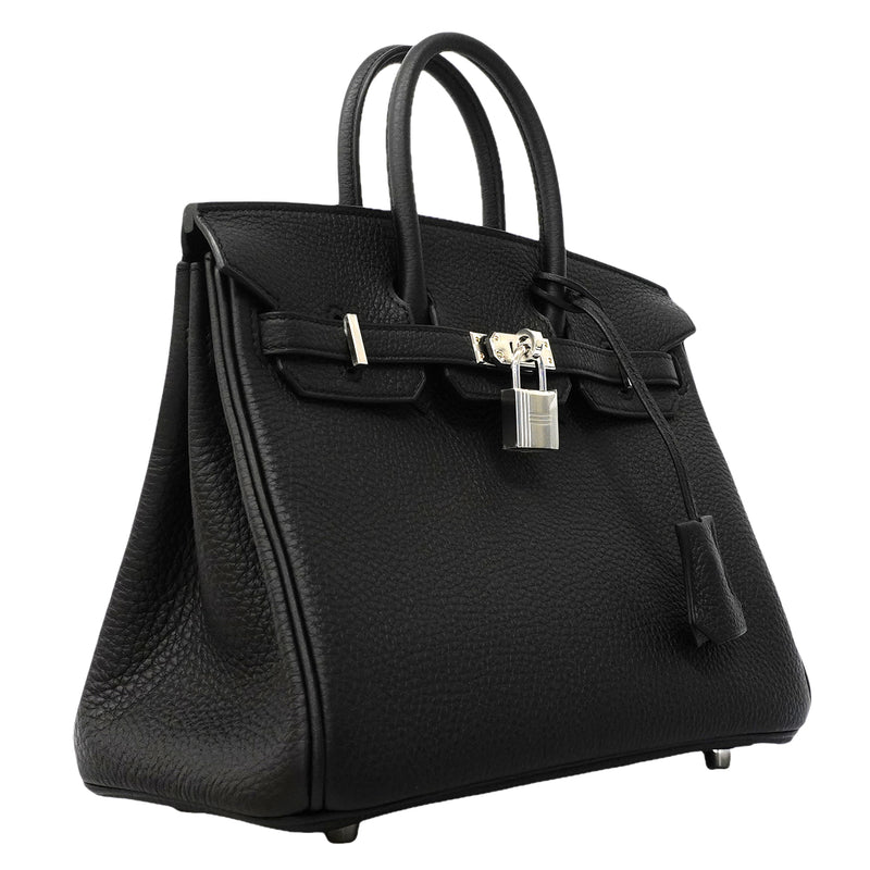 【6fe6969-g】エルメス ハンドバッグ バーキン25 トゴ ブラック シルバー金具 G刻印【中古】レディース