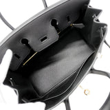 【6fe6970-g】エルメス ハンドバッグ バーキン25 トゴ ブラック ゴールド金具 G刻印【中古】レディース