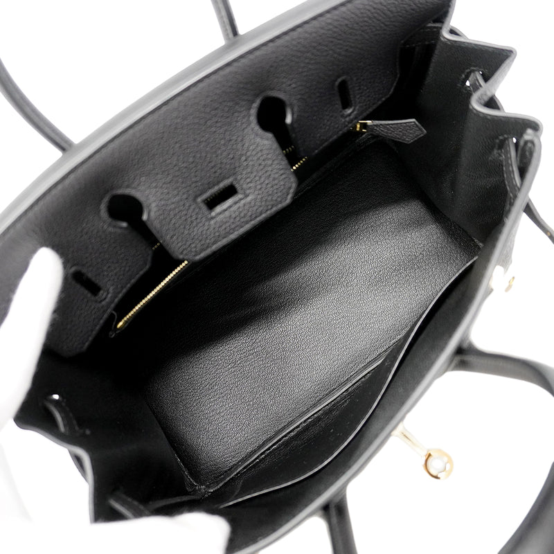 【6fe6970-g】エルメス ハンドバッグ バーキン25 トゴ ブラック ゴールド金具 G刻印【中古】レディース