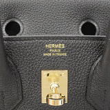 【6fe6970-g】エルメス ハンドバッグ バーキン25 トゴ ブラック ゴールド金具 G刻印【中古】レディース