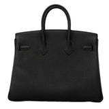【6fe6970-g】エルメス ハンドバッグ バーキン25 トゴ ブラック ゴールド金具 G刻印【中古】レディース