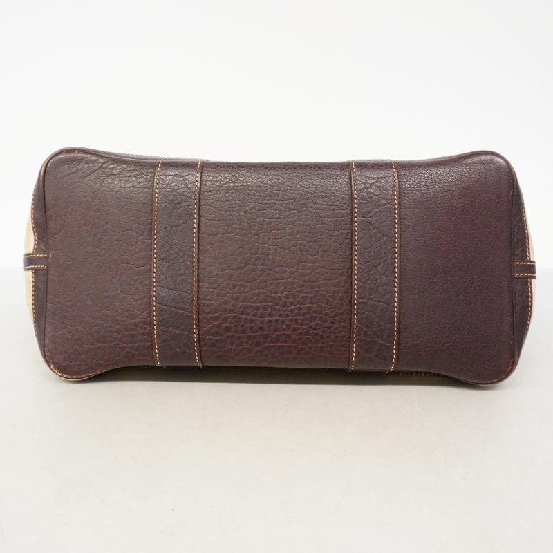 【6fe6974】エルメス トートバッグ ガーデンパーティPM トワルアッシュ ブラウン シルバー金具 □F刻印【中古】レディース