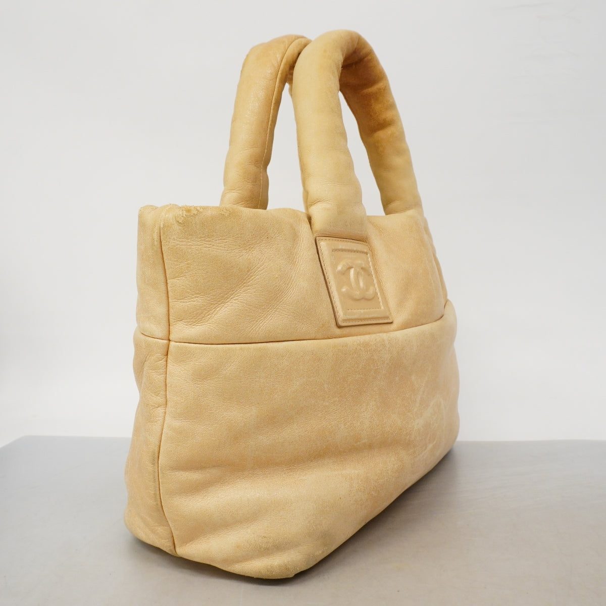 【6fe6985】シャネル トートバッグ コココクーン レザー ベージュ ゴールド金具【中古】レディース