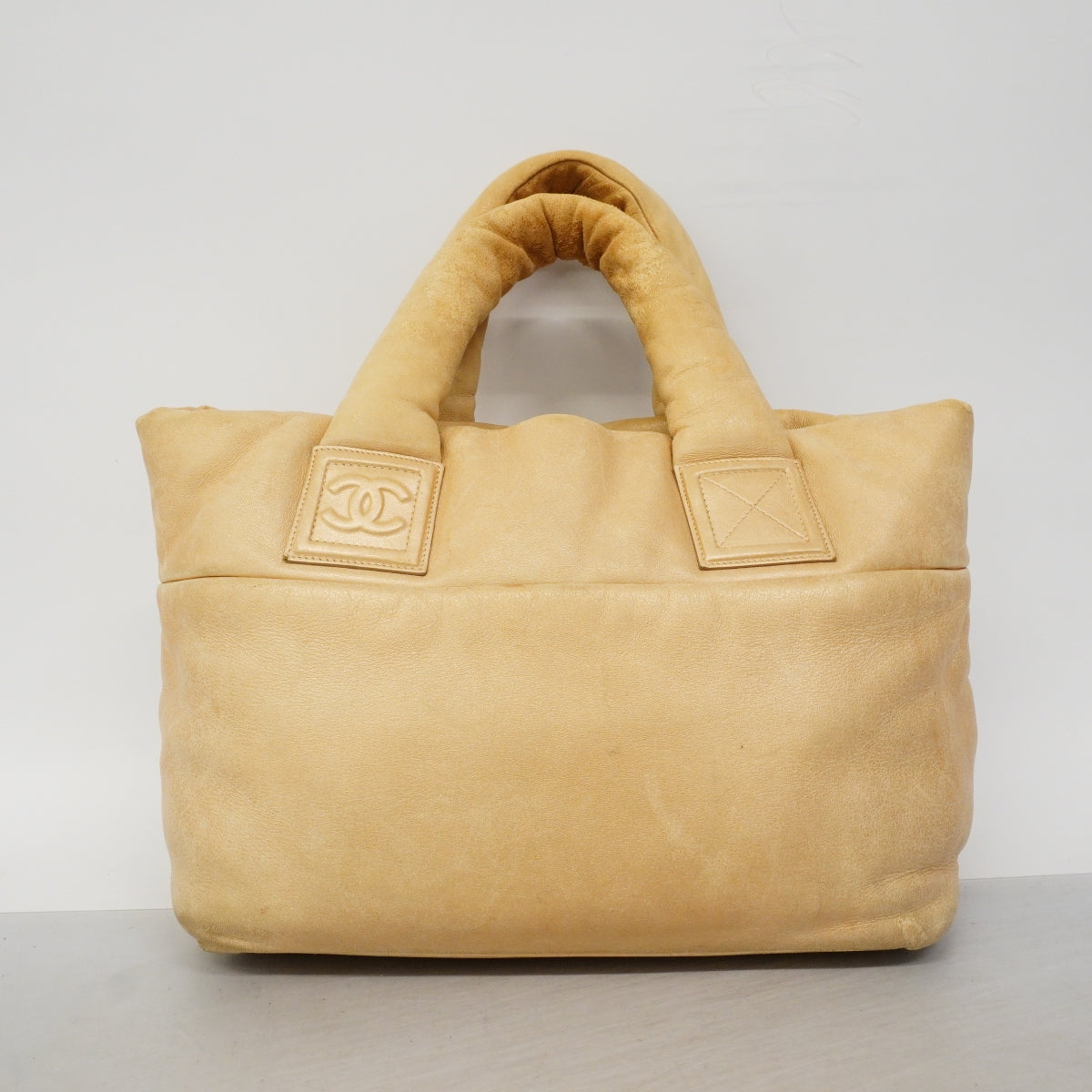 【6fe6985】シャネル トートバッグ コココクーン レザー ベージュ ゴールド金具【中古】レディース