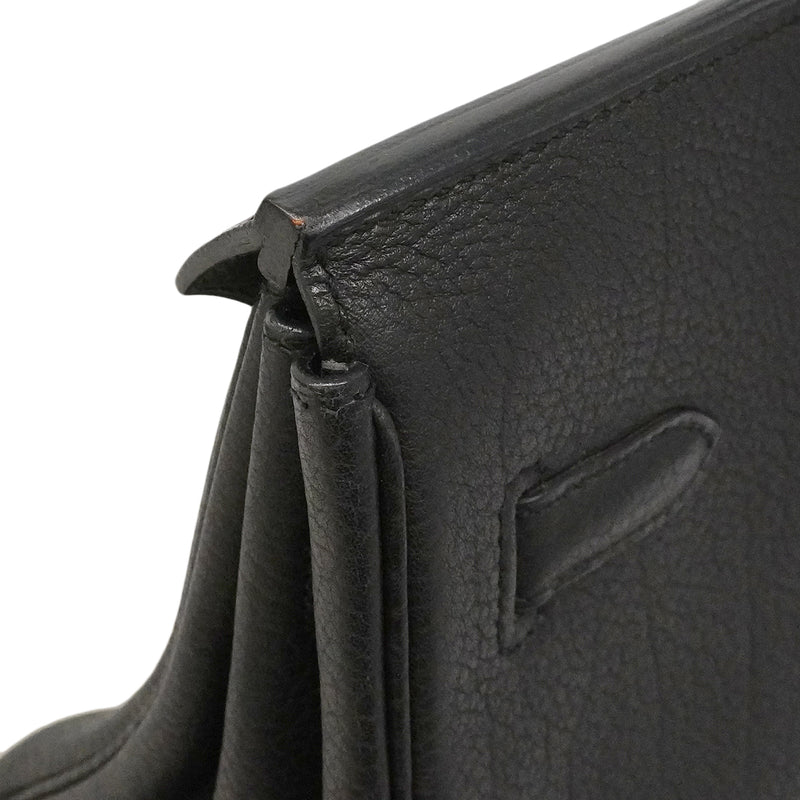 【6fe7004】エルメス ハンドバッグ バーキン35 フィヨルド ブラック シルバー金具 □K刻印【中古】レディース