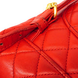 【6ga0001】シャネル リュック・デイパック マトラッセ ラムスキン レッド ゴールド金具【中古】レディース