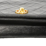 【6ga0009】シャネル ショルダーバッグ マトラッセ チェーンショルダー ラムスキン ブラック ゴールド金具【中古】レディース