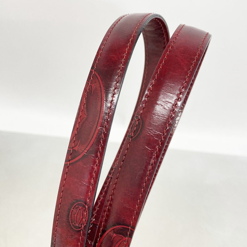 【6ga0026】カルティエ リュック・デイパック ハッピーバースデー レザー ボルドー ゴールド金具【中古】レディース