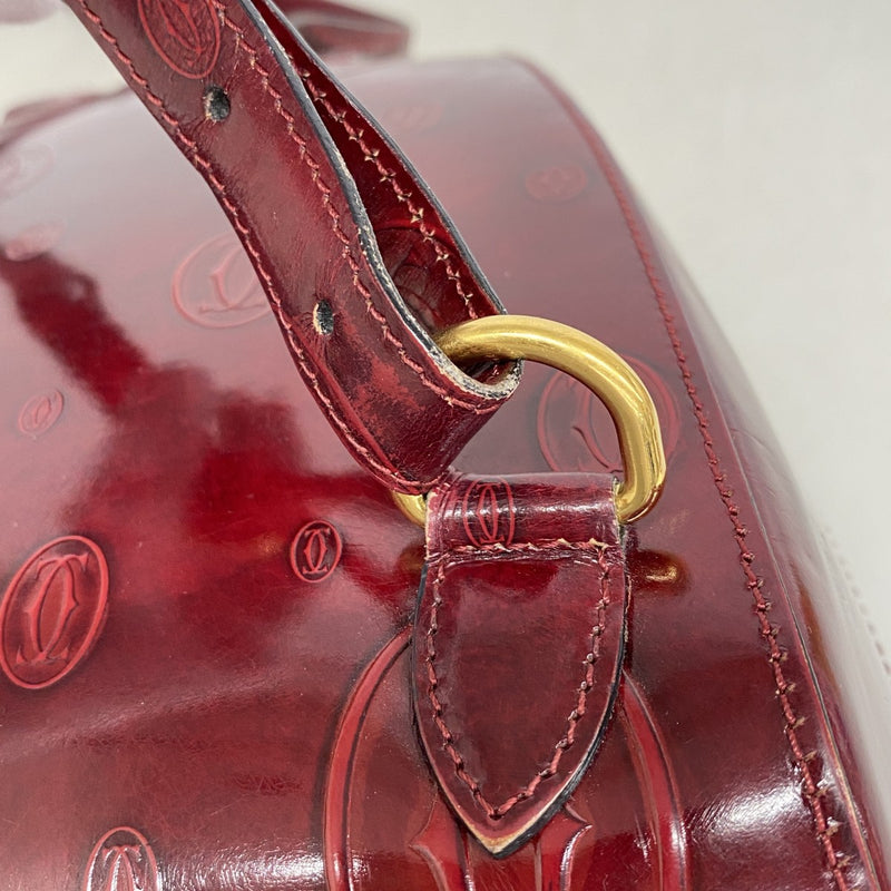 【6ga0026】カルティエ リュック・デイパック ハッピーバースデー レザー ボルドー ゴールド金具【中古】レディース