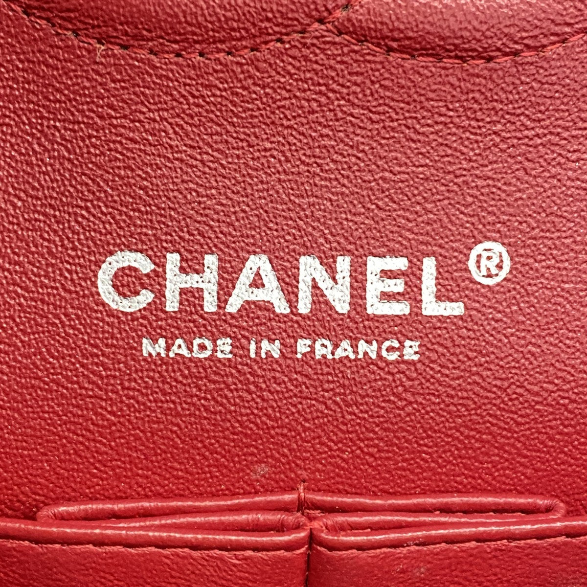 【6ga0043】シャネル ショルダーバッグ マトラッセ Wフラップ Wチェーン ラムスキン レッド シルバー金具【中古】レディース