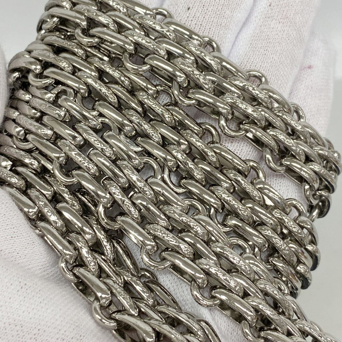 【6ga0054-k】シャネル ショルダーバッグ 2.55/マトラッセ Wフラップ Wチェーン カーフ メタリックネイビー シルバー金具【中古】レディース