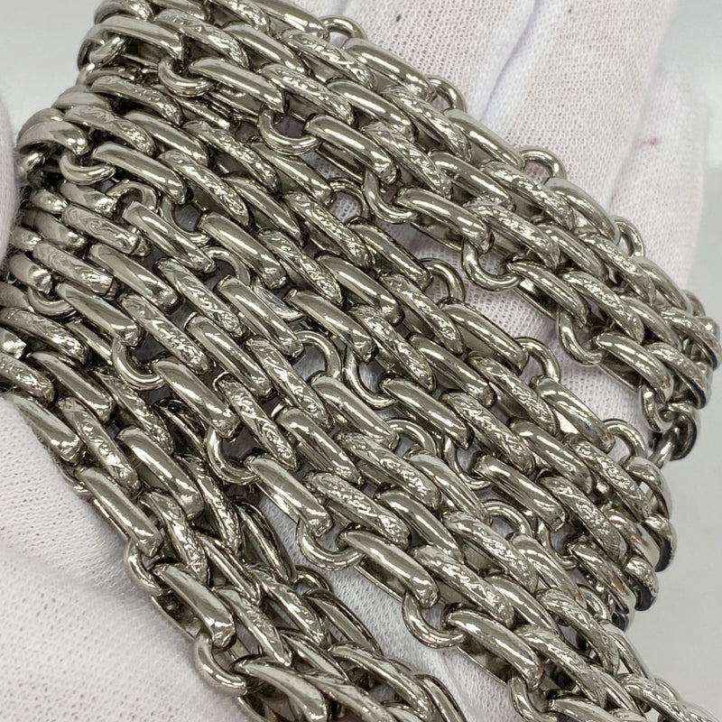 【6ga0054-k】シャネル ショルダーバッグ 2.55/マトラッセ Wフラップ Wチェーン カーフ メタリックネイビー シルバー金具【中古】レディース