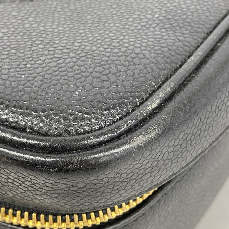 【6ga0059-k】シャネル バニティバッグ キャビアスキン ブラック ゴールド金具 2wayバッグ【中古】レディース