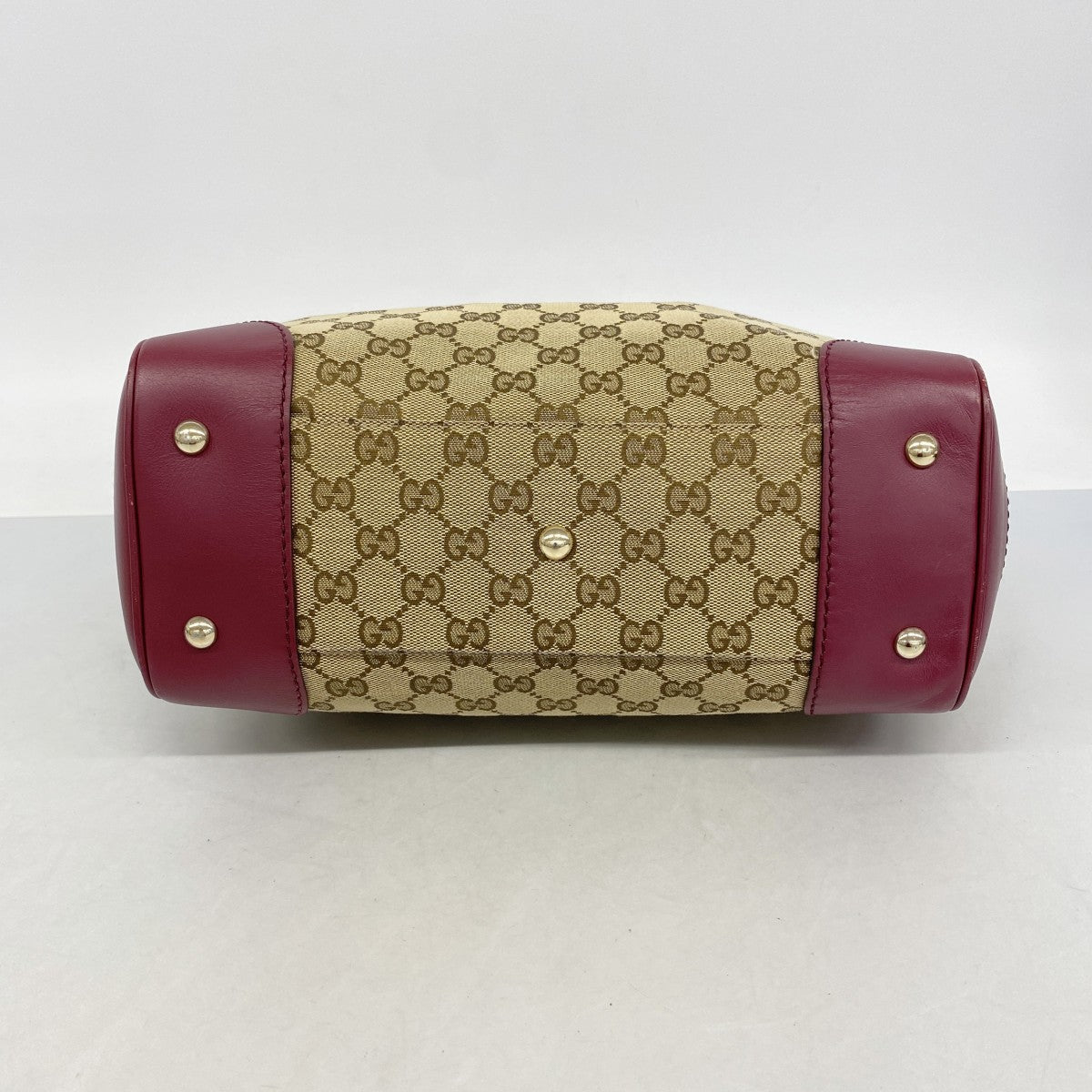 【6ga0063-k】グッチ トートバッグ GGキャンバス 257061 キャンバス ブラウン ボルドー シャンパンゴールド金具【中古】レディース
