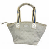 【6ga0064-k】グッチ ハンドバッグ GGキャンバス 131223 ナイロンキャンバス シルバー シルバー金具【中古】レディース