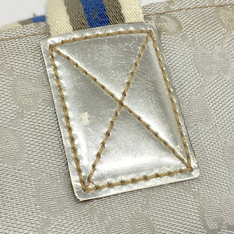 【6ga0064-k】グッチ ハンドバッグ GGキャンバス 131223 ナイロンキャンバス シルバー シルバー金具【中古】レディース