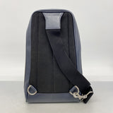 【6ga0065-k】グッチ ボディバッグ グッチシマ 450970 レザー ネイビー シルバー金具【中古】メンズ