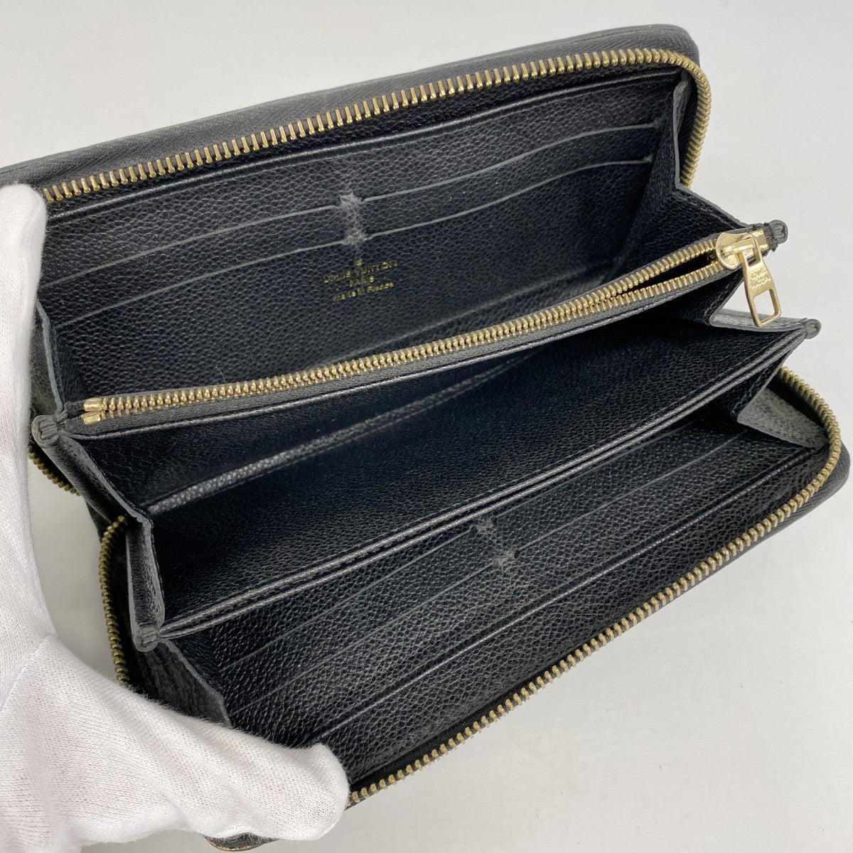 【6ga0068-k】ルイヴィトン 長財布 モノグラム・アンプラント ジッピーウォレット M61864 ノワール【中古】レディース