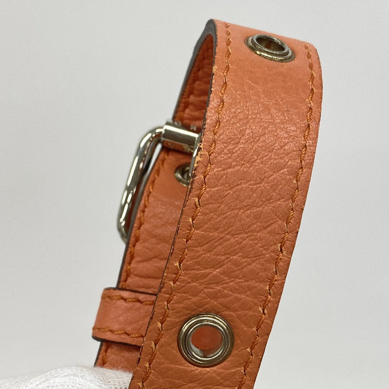 【6ga0072-k】セリーヌ ハンドバッグ ピロー レザー オレンジ シルバー金具【中古】レディース
