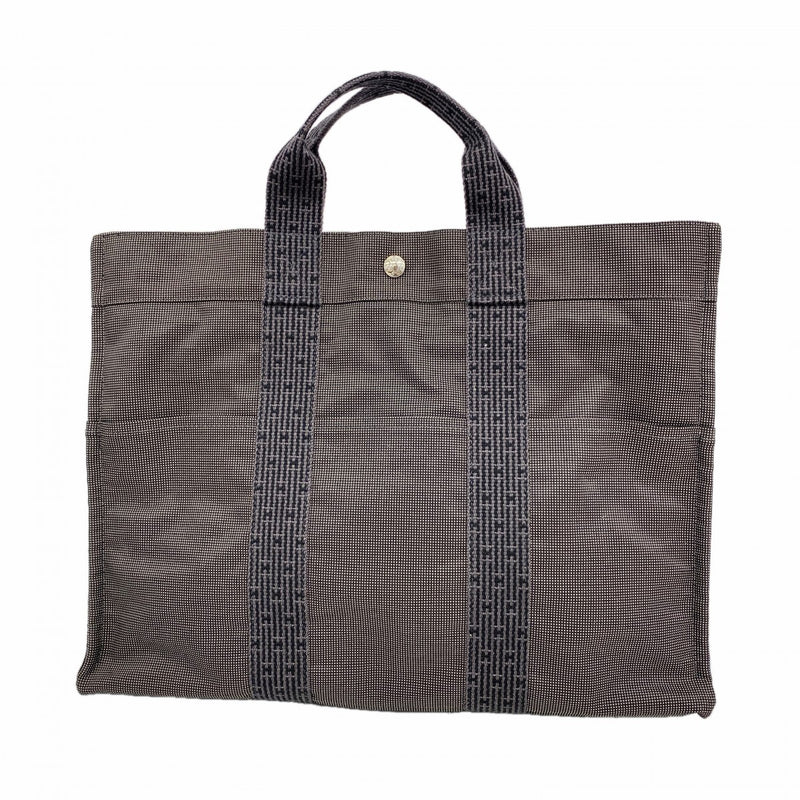 【6ga0073-k】エルメス トートバッグ エールラインMM キャンバス グレー シルバー金具【中古】メンズ レディース ユニセックス