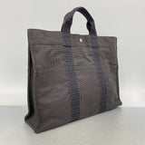 【6ga0073-k】エルメス トートバッグ エールラインMM キャンバス グレー シルバー金具【中古】メンズ レディース ユニセックス