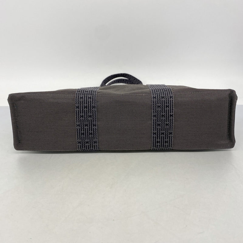 【6ga0073-k】エルメス トートバッグ エールラインMM キャンバス グレー シルバー金具【中古】メンズ レディース ユニセックス