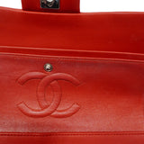 【6ga0083】シャネル ショルダーバッグ マトラッセ Wフラップ Wチェーン ラムスキン レッド シルバー金具【中古】レディース