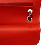 【6ga0083】シャネル ショルダーバッグ マトラッセ Wフラップ Wチェーン ラムスキン レッド シルバー金具【中古】レディース