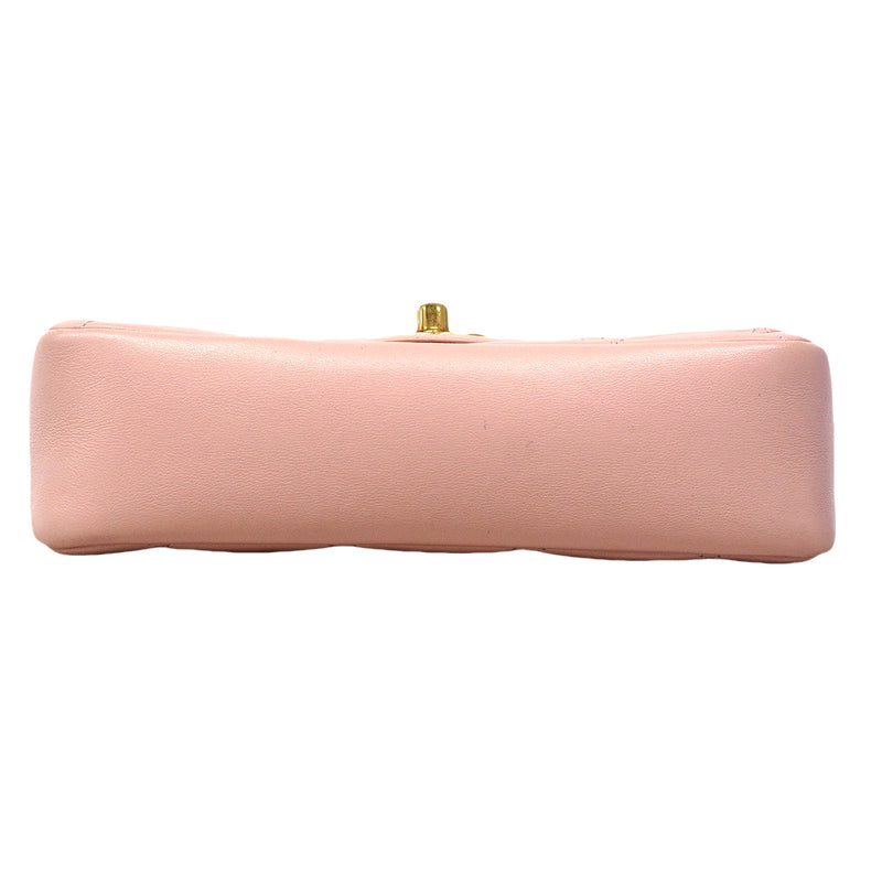 【6ga0084】シャネル ショルダーバッグ ミニマトラッセ チェーンショルダー ラムスキン ピンク ゴールド金具【中古】レディース