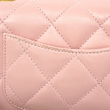 【6ga0084】シャネル ショルダーバッグ ミニマトラッセ チェーンショルダー ラムスキン ピンク ゴールド金具【中古】レディース