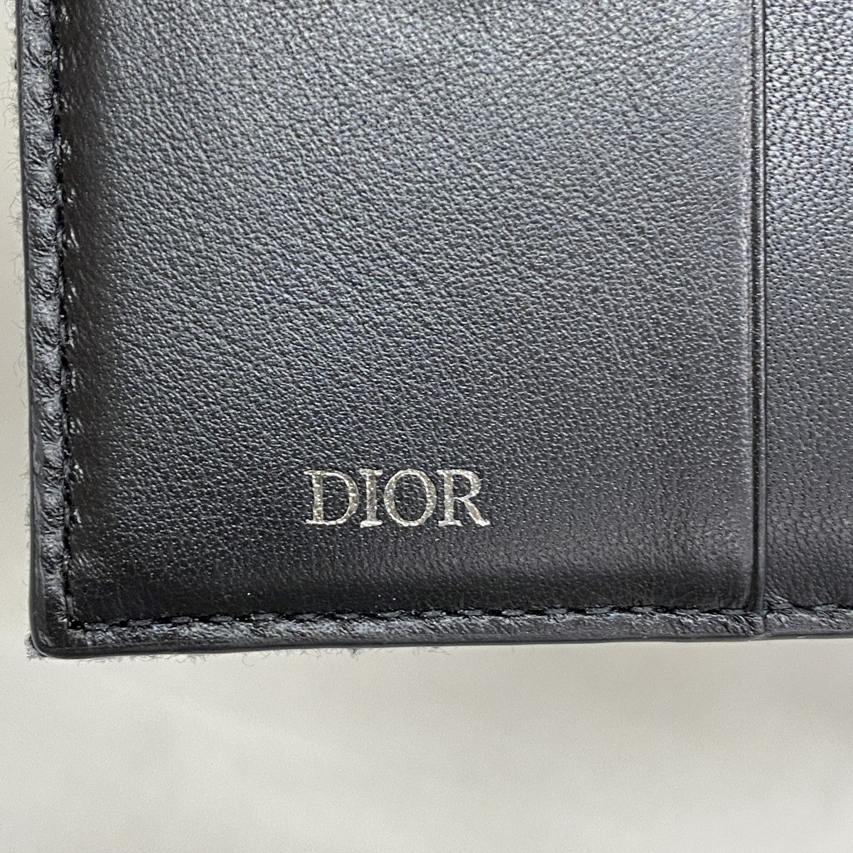 【6ga0105】クリスチャンディオール 札入れ オブリーク キャンバス ブラック シルバー金具【中古】メンズ