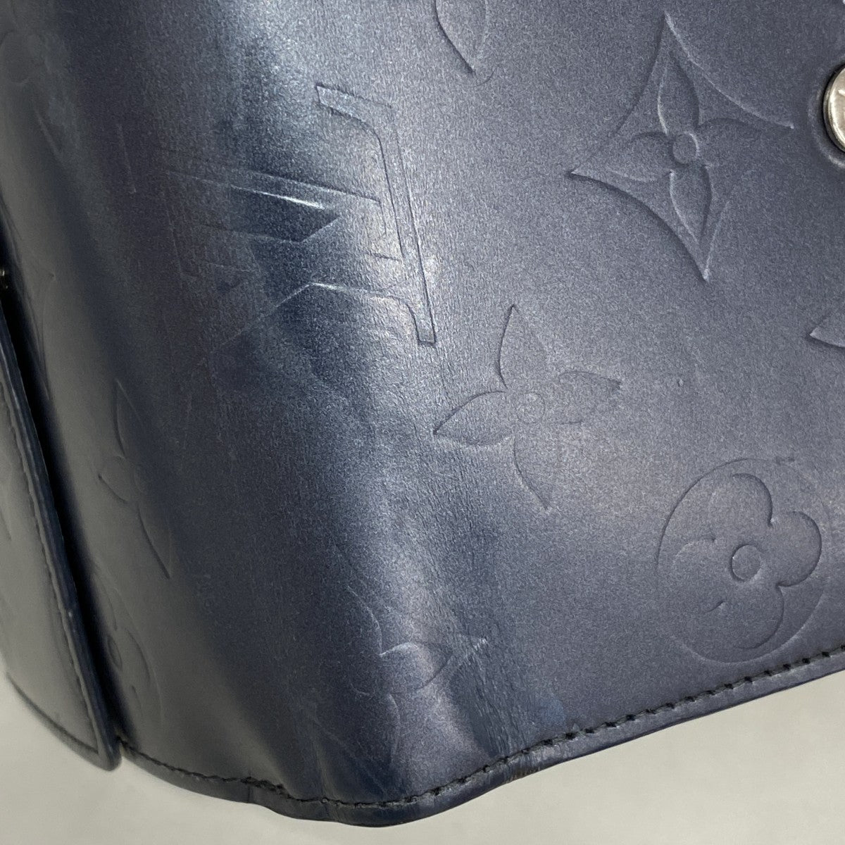 【6ga0108】ルイヴィトン 三つ折り財布 モノグラム・マット ポルトモネビエカルトクレデ M65115 ブルー【中古】レディース