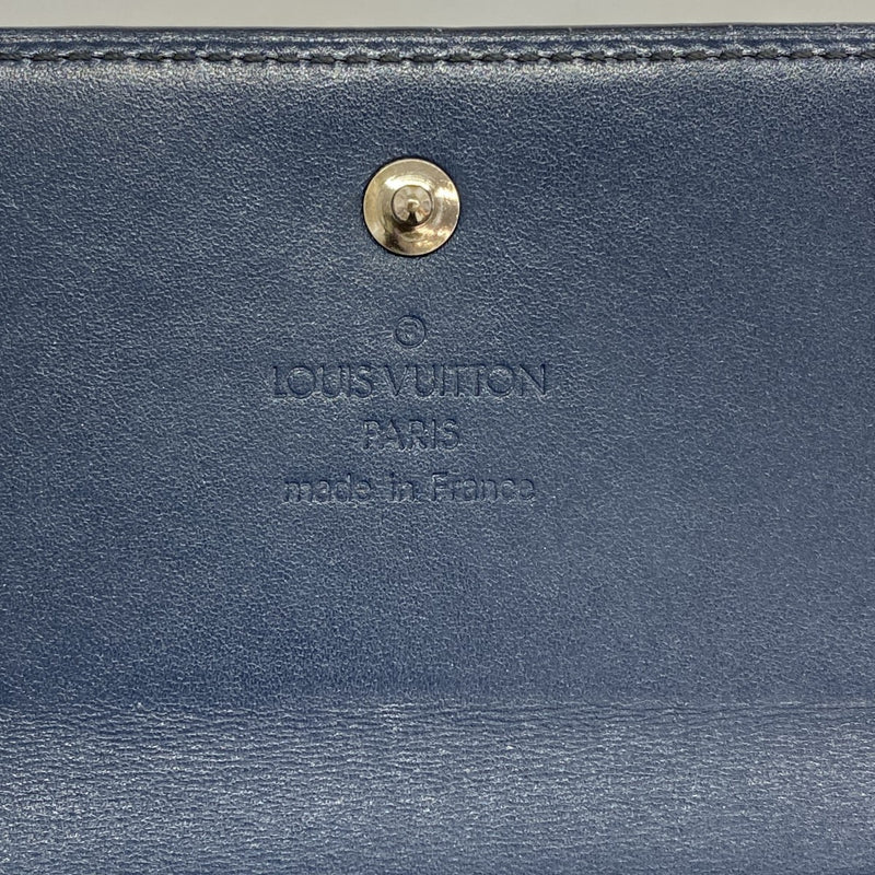 【6ga0108】ルイヴィトン 三つ折り財布 モノグラム・マット ポルトモネビエカルトクレデ M65115 ブルー【中古】レディース