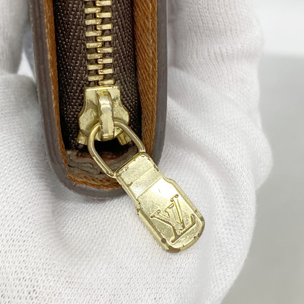 【6ga0109】ルイヴィトン 長財布 モノグラム ポルト モネ ジップ M61727 ブラウン【中古】レディース