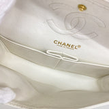 【6ga0117】シャネル ショルダーバッグ マトラッセ Wフラップ Wチェーン ラムスキン ホワイト ゴールド金具【中古】レディース