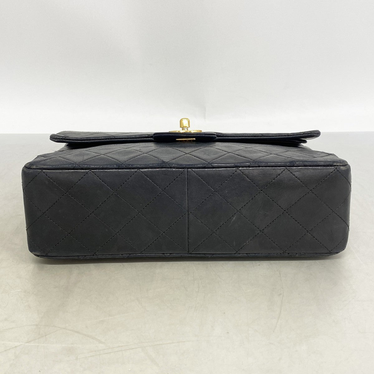 【6ga0118】シャネル ショルダーバッグ マトラッセ Wフラップ Wチェーン ラムスキン ブラック ゴールド金具【中古】レディース
