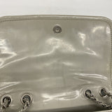 【6ga0128-k】シャネル ショルダーバッグ マトラッセ Wチェーン パテントレザー グレー シルバー金具【中古】レディース
