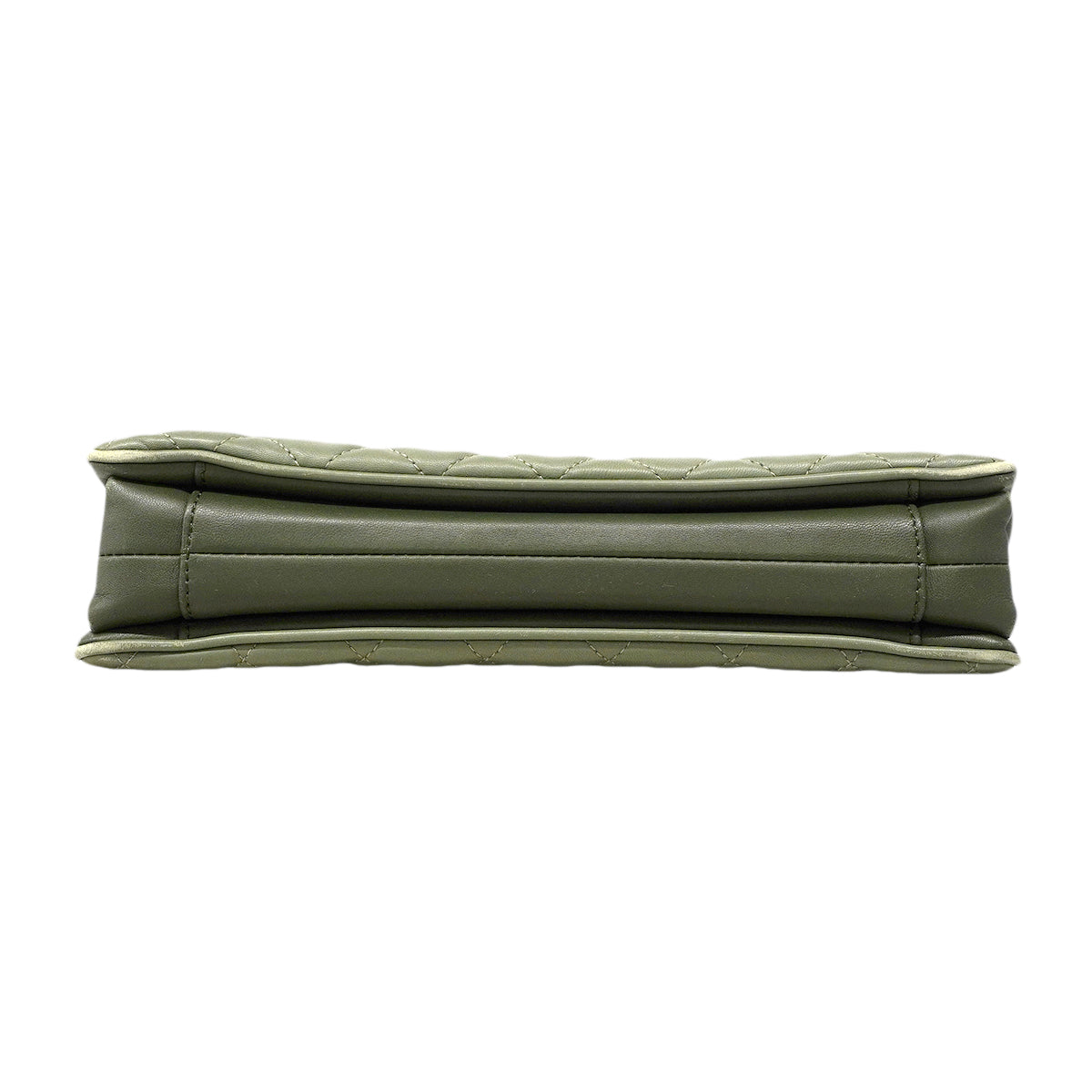 【6ga0138-k】シャネル ショルダーバッグ マトラッセ Wチェーン ラムスキン グリーン ゴールド金具【中古】レディース