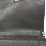 【6ga0141-h】シャネル ショルダーバッグ ボーイシャネル チェーンショルダー キャビアスキン ブラック シルバー金具【中古】レディース