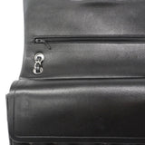 【6ga0142-h】シャネル ショルダーバッグ デカマトラッセ Wフラップ Wチェーン ラムスキン ブラック シルバー金具【中古】レディース