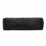 【6ga0142-h】シャネル ショルダーバッグ デカマトラッセ Wフラップ Wチェーン ラムスキン ブラック シルバー金具【中古】レディース