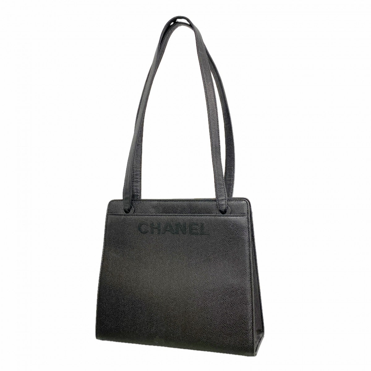 【6ga0152-k】シャネル トートバッグ キャビアスキン ブラック ゴールド金具【中古】レディース