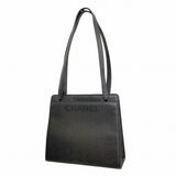 【6ga0152-k】シャネル トートバッグ キャビアスキン ブラック ゴールド金具【中古】レディース