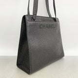 【6ga0152-k】シャネル トートバッグ キャビアスキン ブラック ゴールド金具【中古】レディース