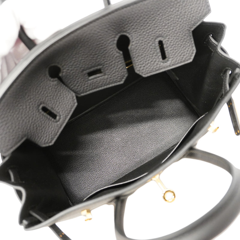 【6ga0154-g】エルメス ハンドバッグ バーキン25 トゴ ブラック ゴールド金具 G刻印【中古】レディース