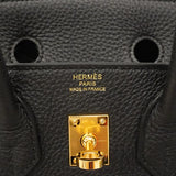 【6ga0154-g】エルメス ハンドバッグ バーキン25 トゴ ブラック ゴールド金具 G刻印【中古】レディース