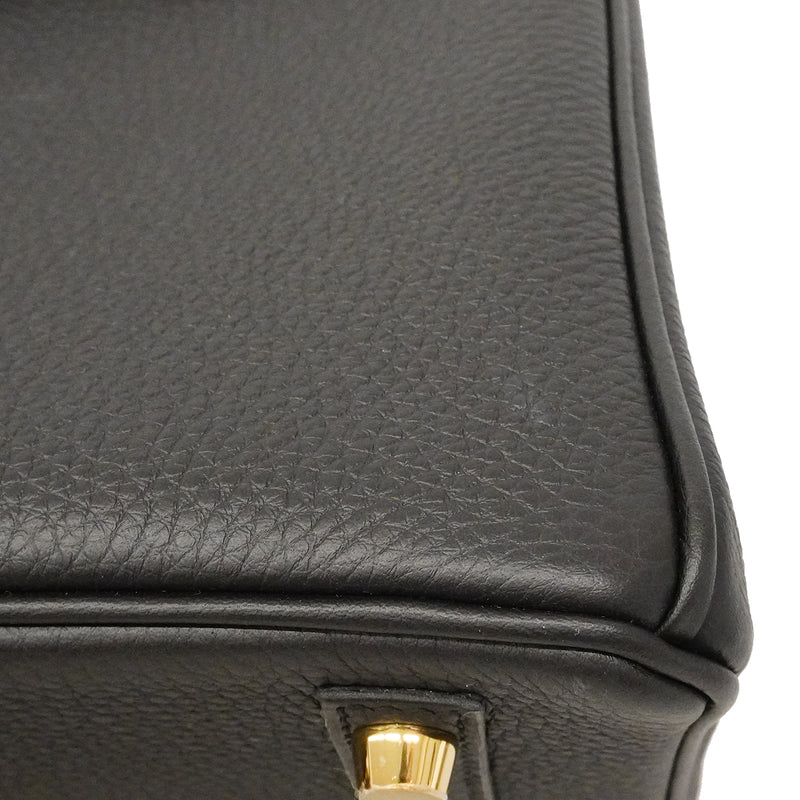 【6ga0154-g】エルメス ハンドバッグ バーキン25 トゴ ブラック ゴールド金具 G刻印【中古】レディース