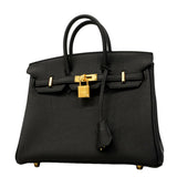 【6ga0154-g】エルメス ハンドバッグ バーキン25 トゴ ブラック ゴールド金具 G刻印【中古】レディース