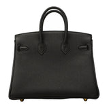 【6ga0154-g】エルメス ハンドバッグ バーキン25 トゴ ブラック ゴールド金具 G刻印【中古】レディース